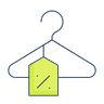 Clothes hanger with price tag