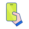 Illustration of a hand holding a smartphone