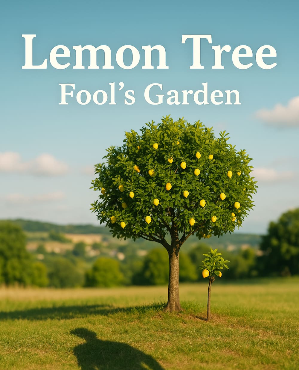 Fool's Garden의 'Lemon Tree'를 상징적으로 표현한 레몬나무와 여자친구를 기다리다 떠나는 남자의 그림자 실사일러스트