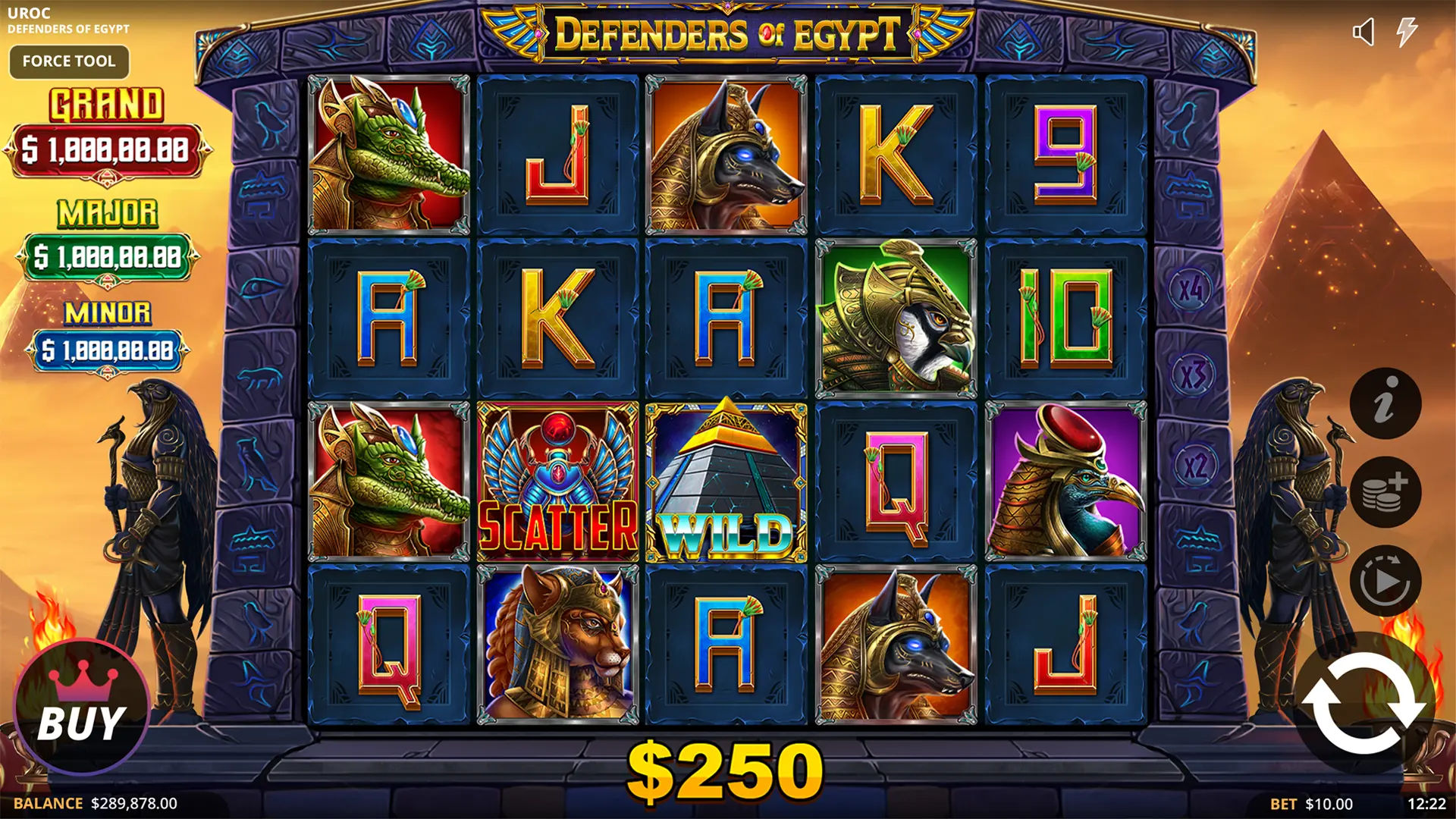 Gameplay for Defenders of Egypt