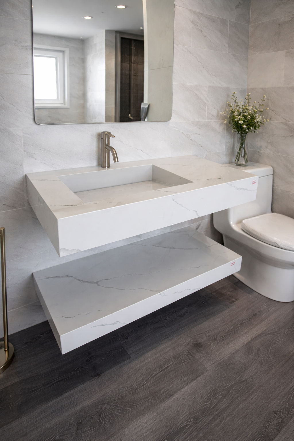 Lavamanos Minimalista Con Repisa Inferior