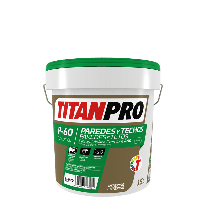 Pintura Vinilica P60 Premium Antihumedad 15L TITANPRO