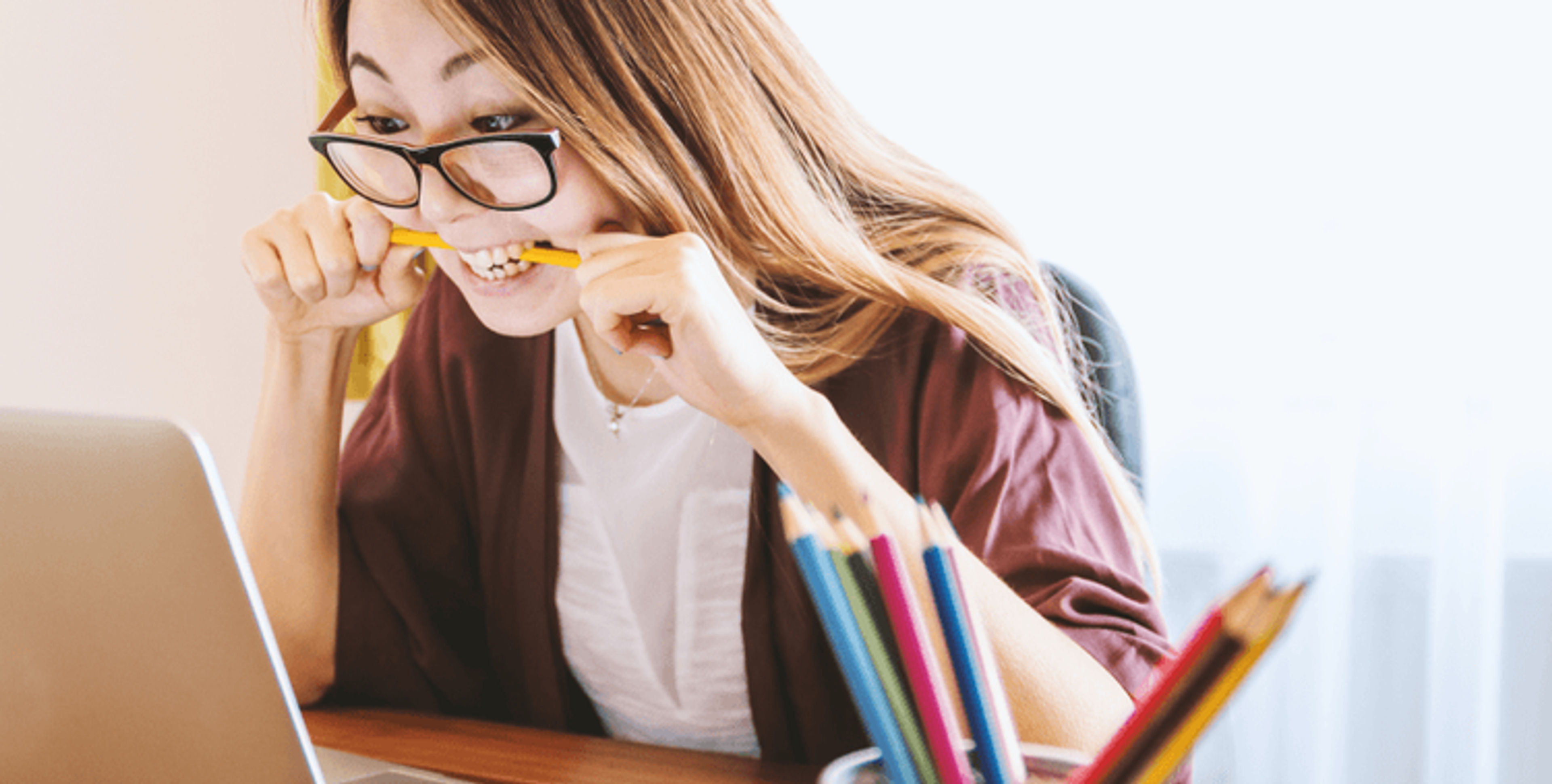 Medical student dealing with stress before exam period