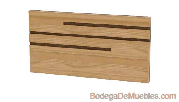 Hermosa Cabecera de Madera king size con detalles en tono tabaco con relieve.