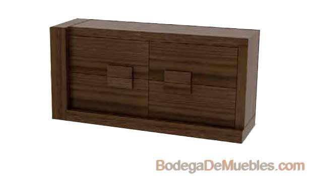 Comoda de Madera básica minimalista color tabaco fabricada en madera de fresno y alder.