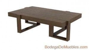 Mesa de centro rectangular color wengue.