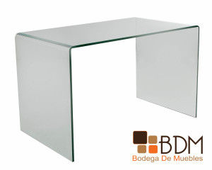 escritorio minimalista de cristal