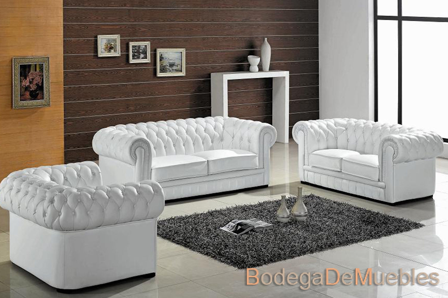 sala elegante y contemporanea color blanco