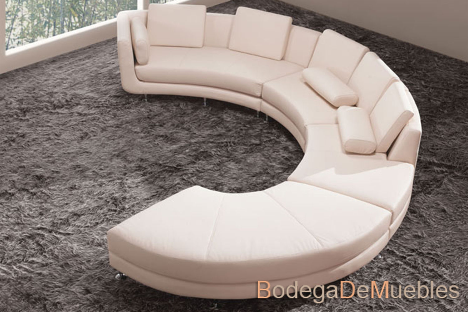 sillon moderno circular de piel