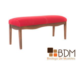 Banca moderna elegante de madera color rojo