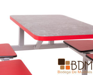 Mesa para restaurante en acero color rojo