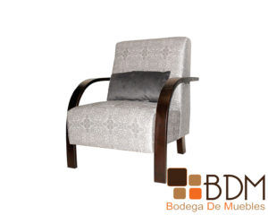 Sillon individual moderno de madera tapizado - Bodega de muebles