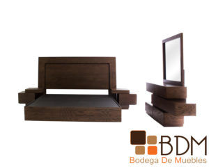 Recamara king size en madera mdf enchapada encino