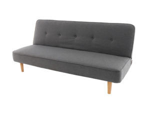 Sofa cama color gris con patas de madera