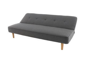 Sofa cama color gris con patas de madera