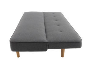 Sofa cama color gris con patas de madera