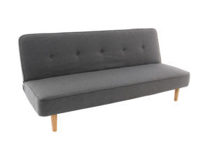 Sofa cama color gris con patas de madera