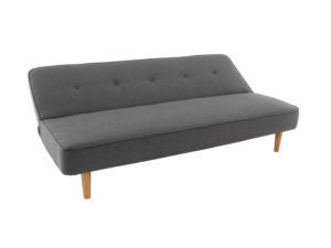 Sofa cama color gris con patas de madera