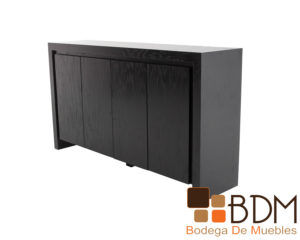 Bufetero color negro moderno con cajon en mdf