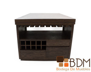 Mesa bar con cava en mdf y madera poplar