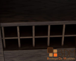 Mesa bar con cava en mdf y madera poplar