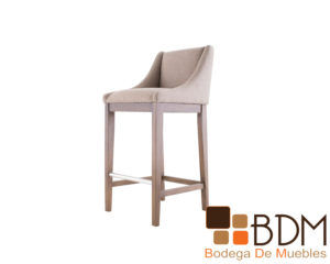 Banco beige alto para barra de bar