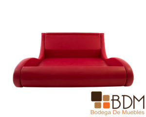 Base king size con respaldo en color rojo para habitaciones