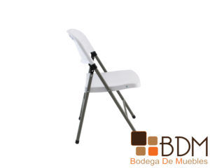 Silla plegable de acero y plastico en color blanco