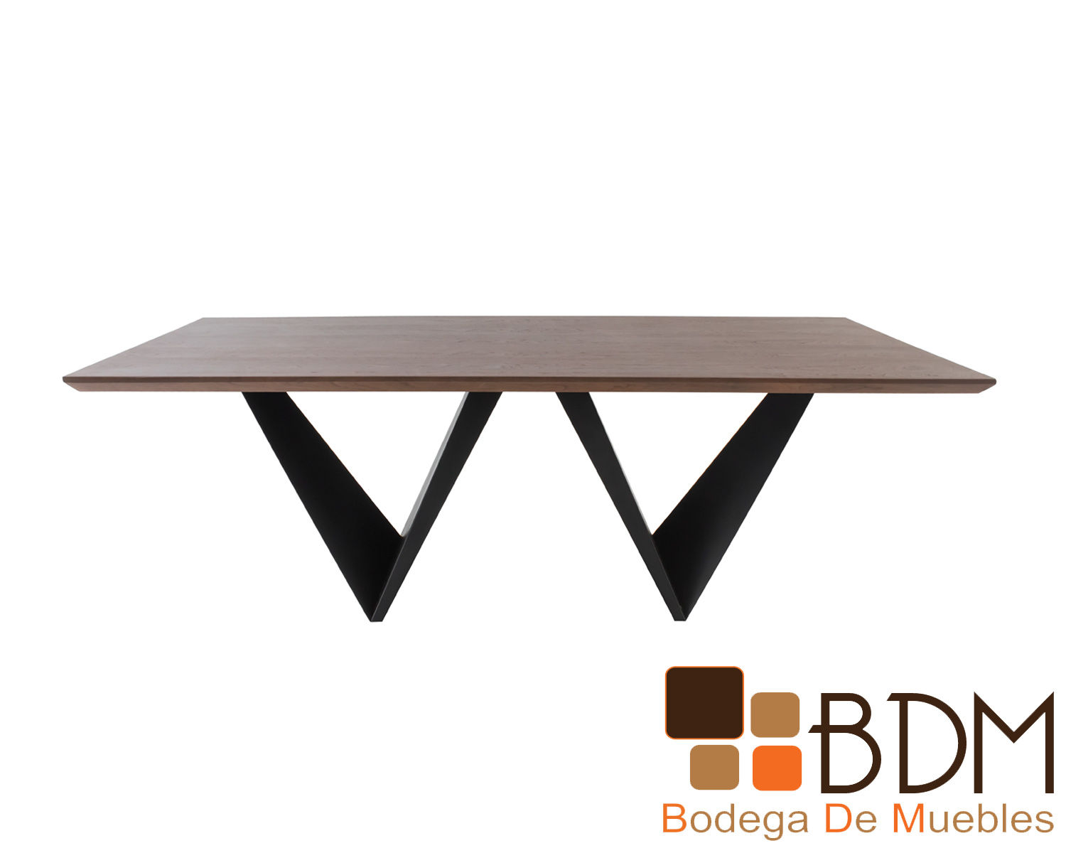 Mesa para Comedor Rectangular de Madera Base de Metal