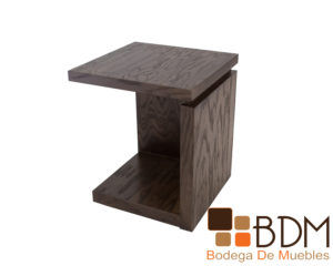 Mesa lateral en madera MDF enchapado encino