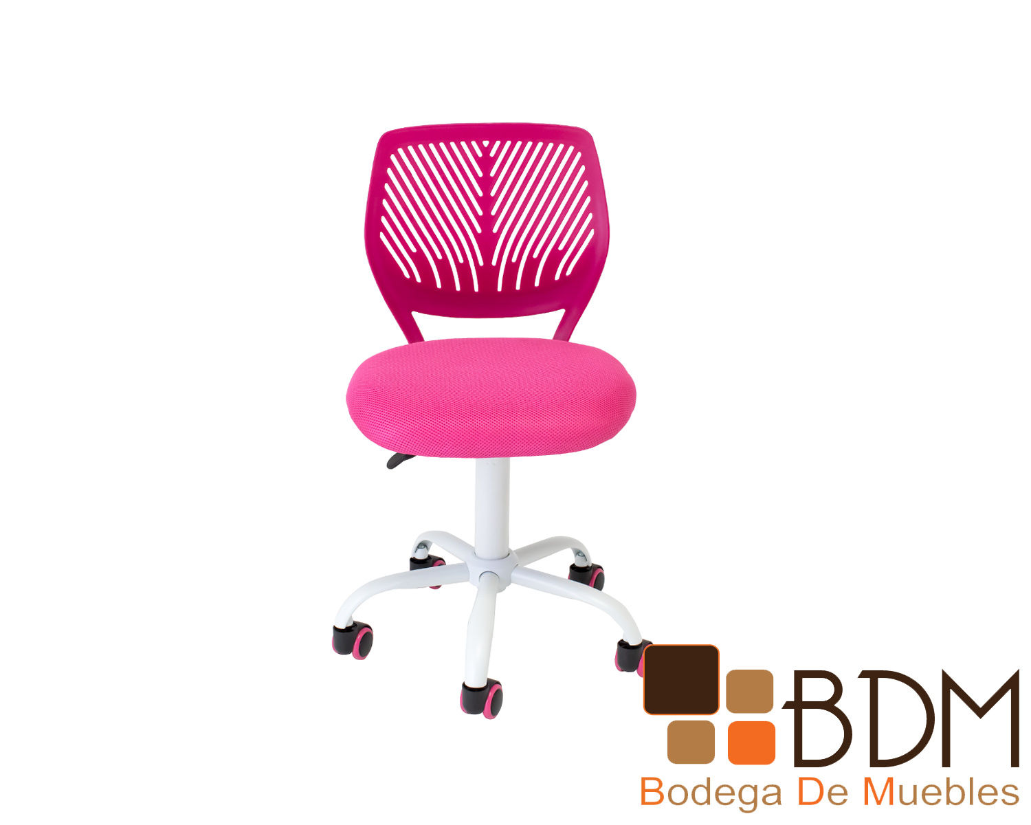 Silla De Escritorio Oficina Operativa Rosa Pvc Blanco Marsella