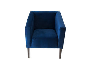 Sillon ocasional azul para sala individual en madera de poplar