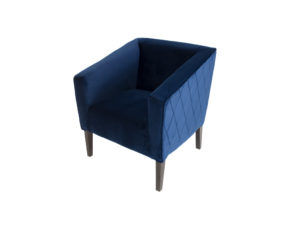 Sillon ocasional azul para sala individual en madera de poplar