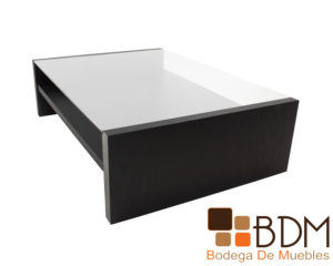 Mesa de centro en MDF enchapado encino cristal 9 mm