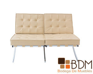 Love seat moderno color crema dos sillones