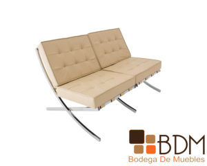 Love seat moderno color crema dos sillones