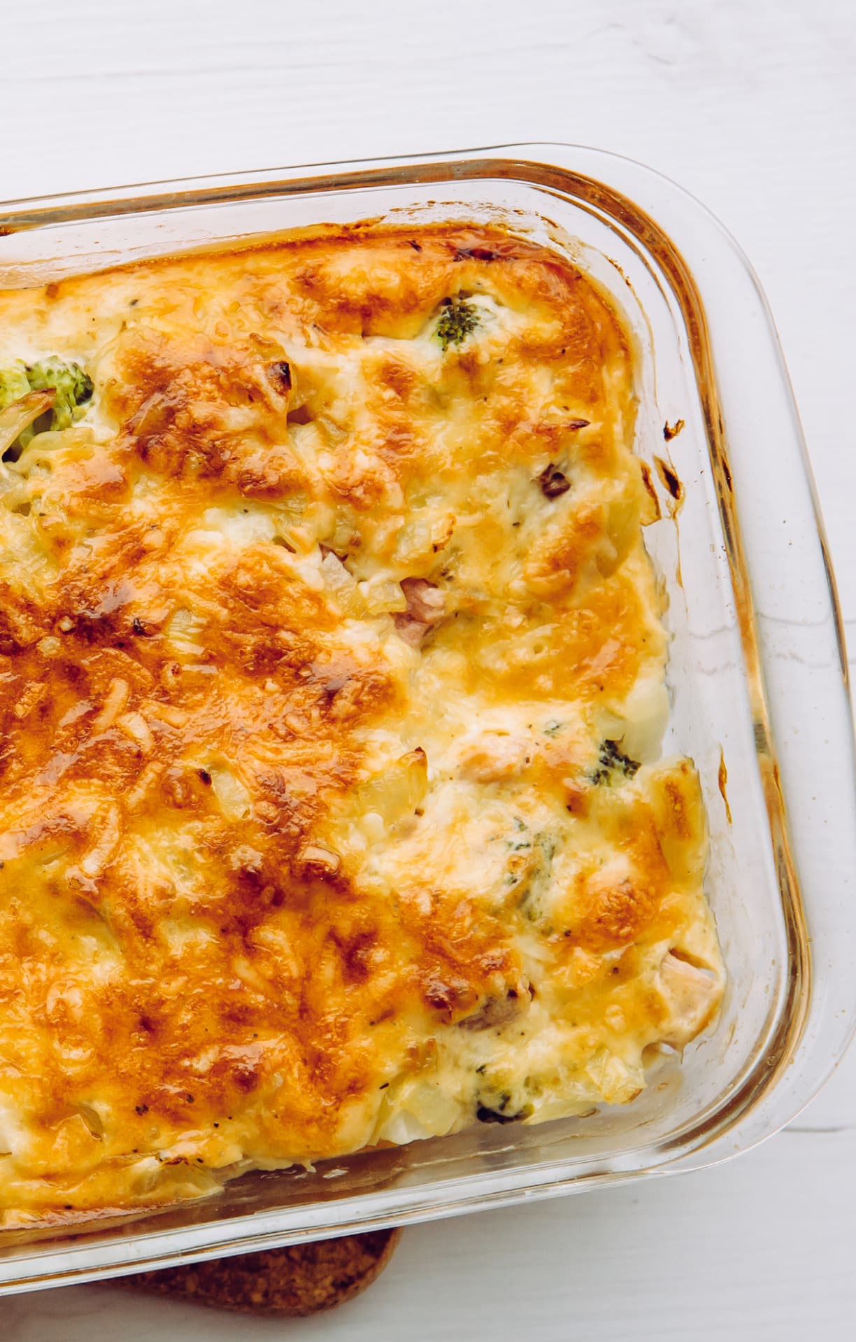 A classic midwestern casserole in a pyrex dish