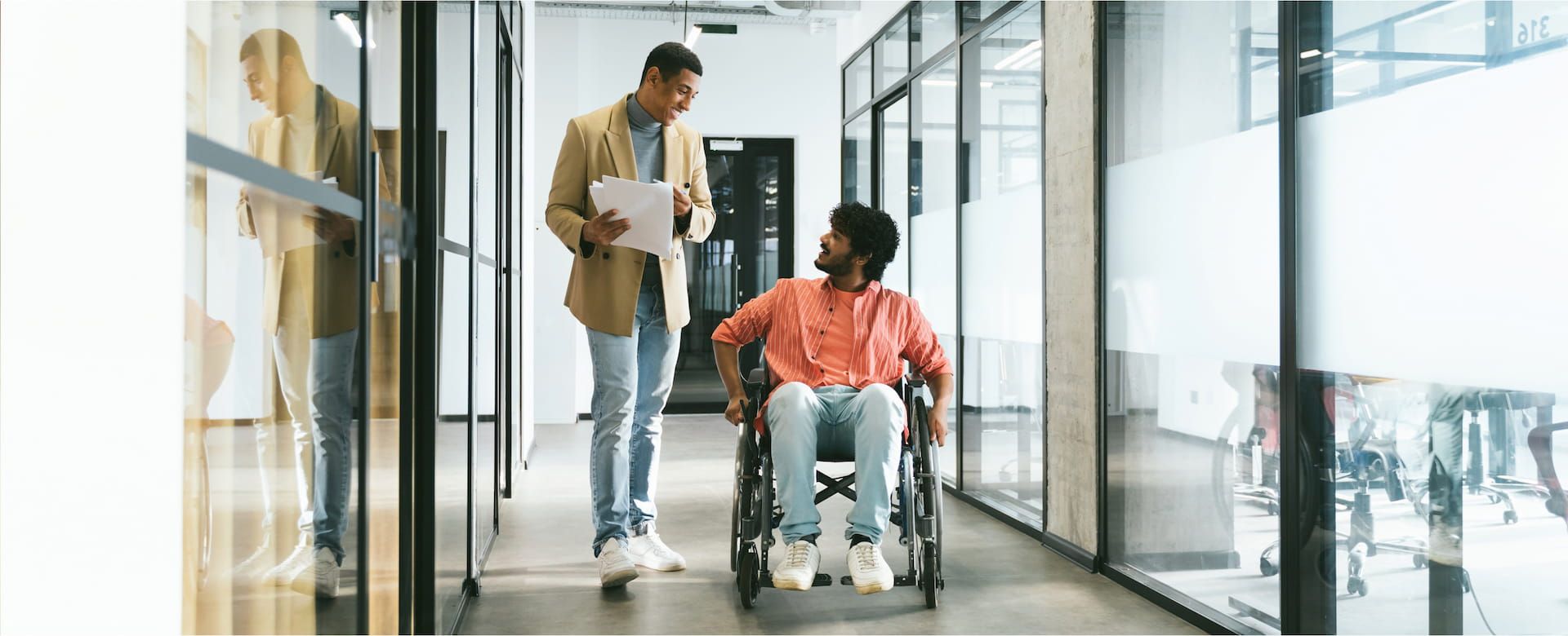 Image of disabled person working in office.