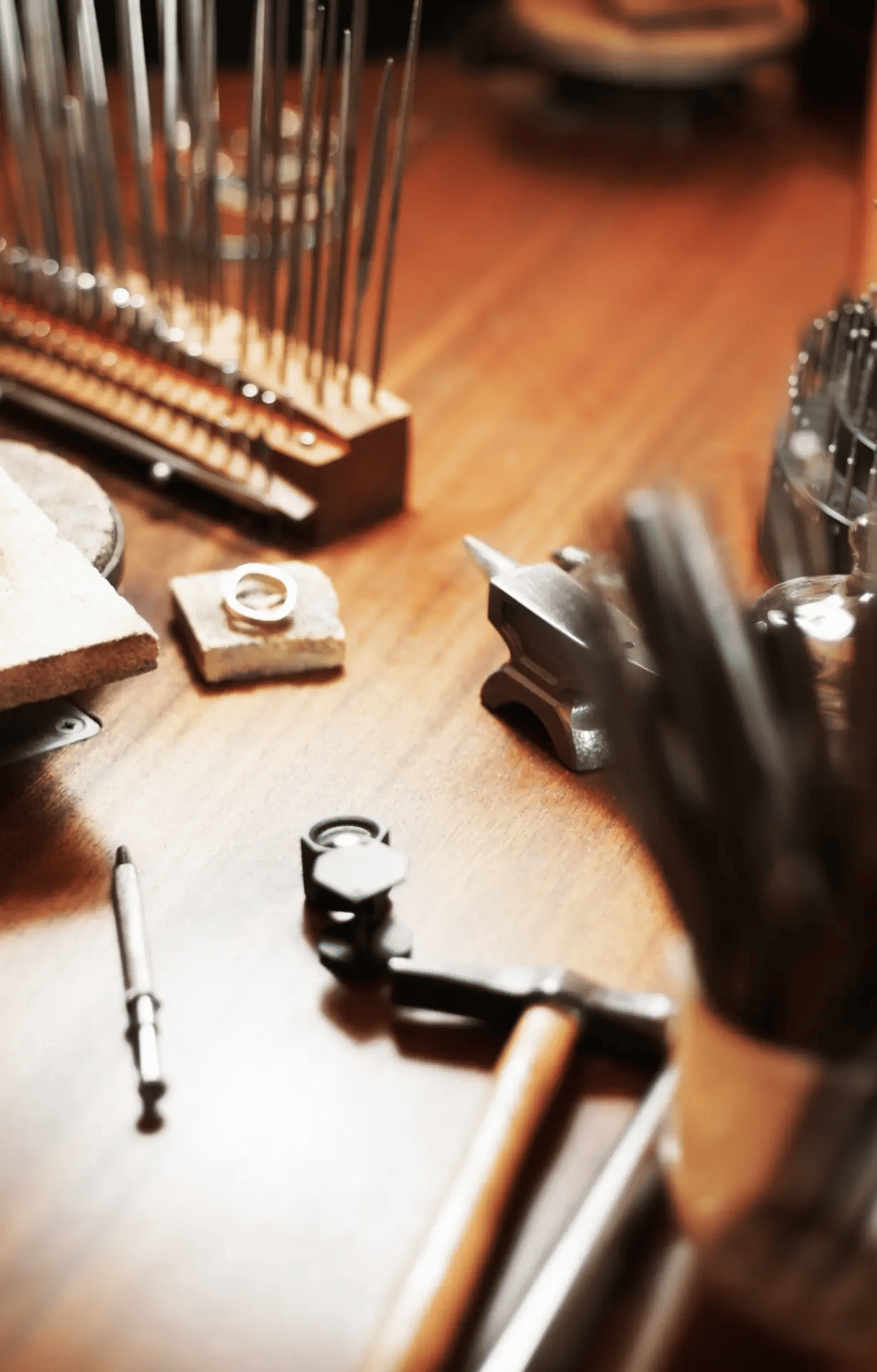 Several crafting tools on a desk, getting ready to make some holiday gifts