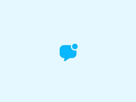 Animation of message icon, showing a speech bubble and notification badge