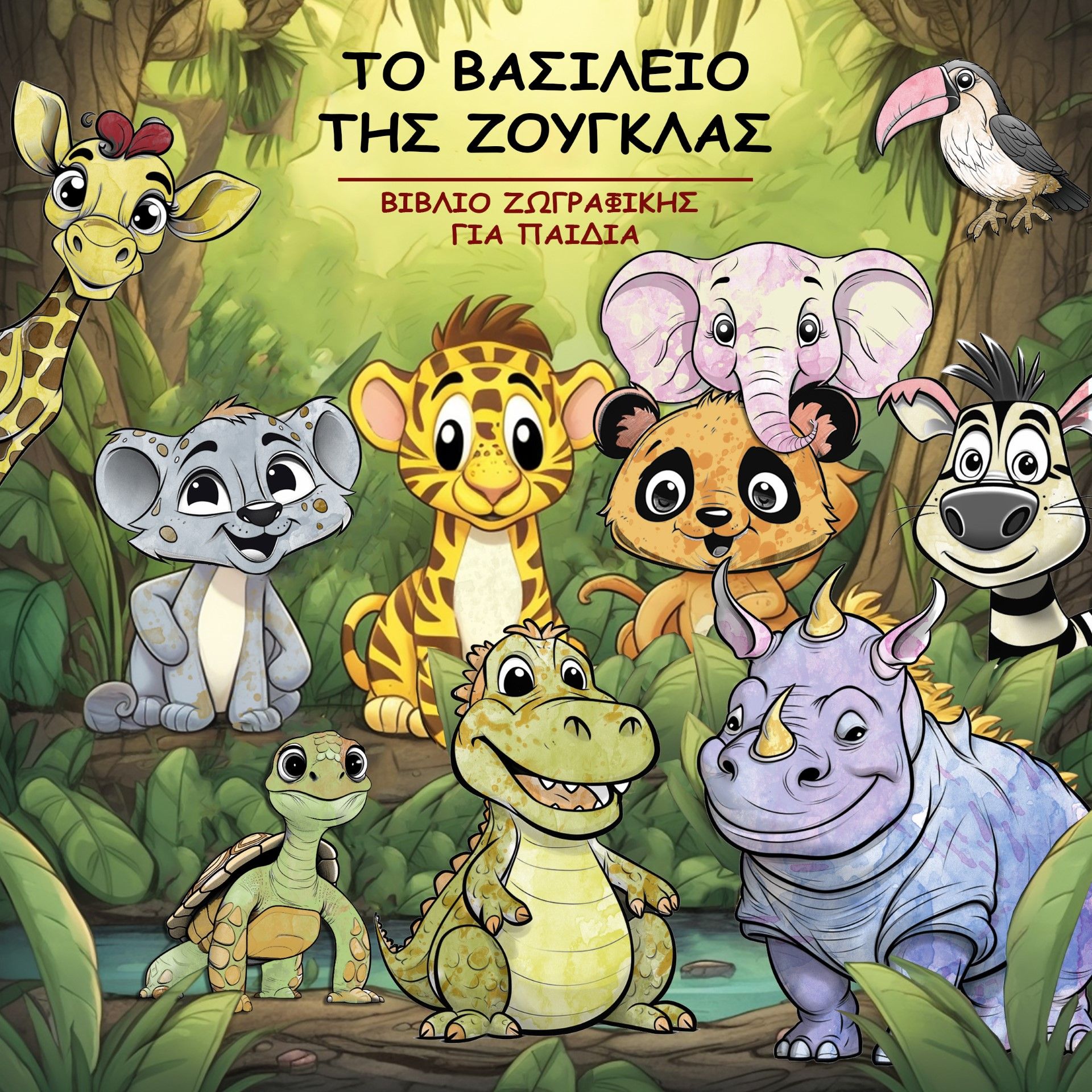 Το βασίλειο της ζούγκλας, Βιβλίο ζωγραφικής για παιδιά, Μαυρονικόλας, Ανάργυρος, Ιδιωτική Έκδοση, 2023