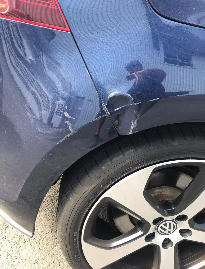 Rear quarter respray – VW Golf GTI – before