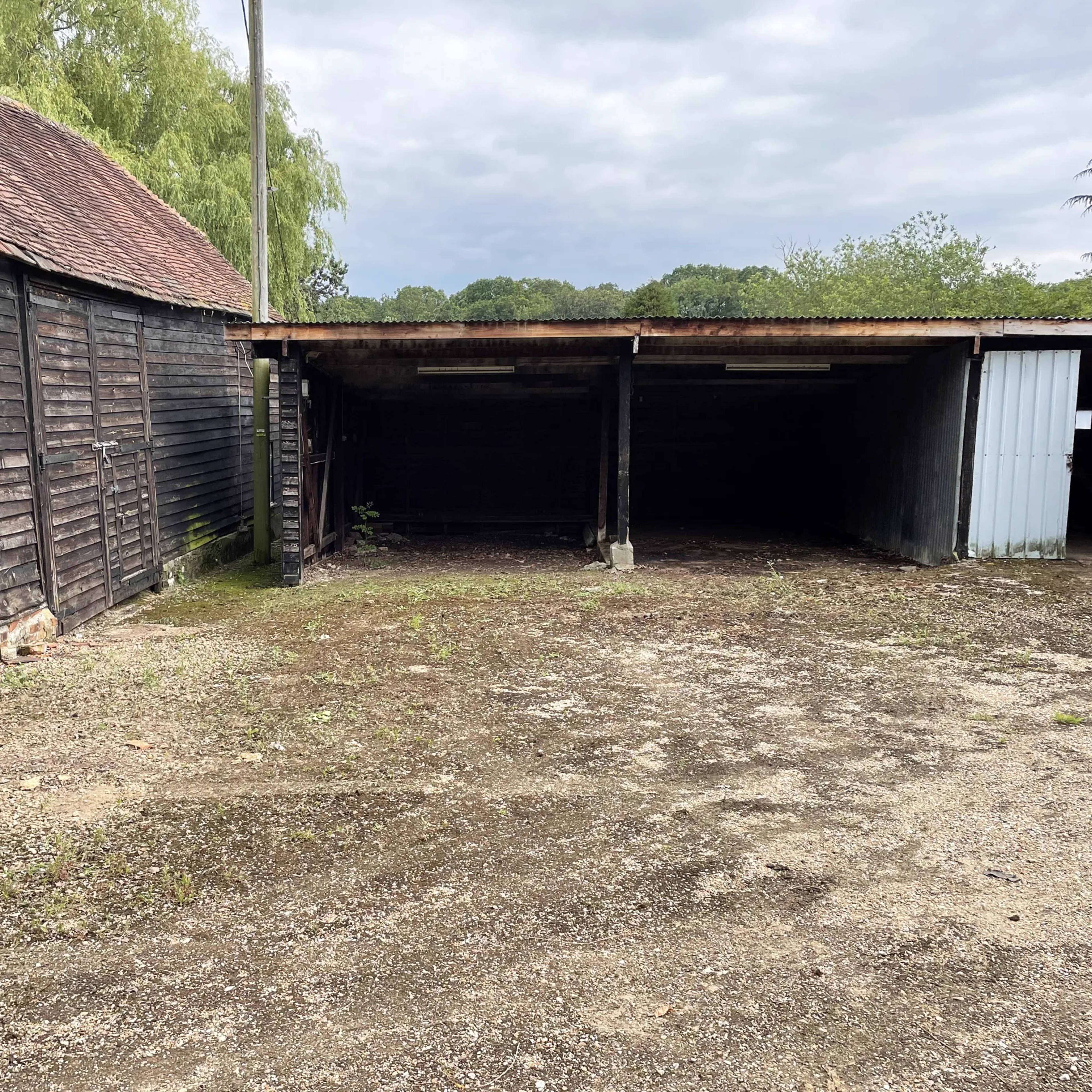 Open garaging cleared and tidy after a property clearance