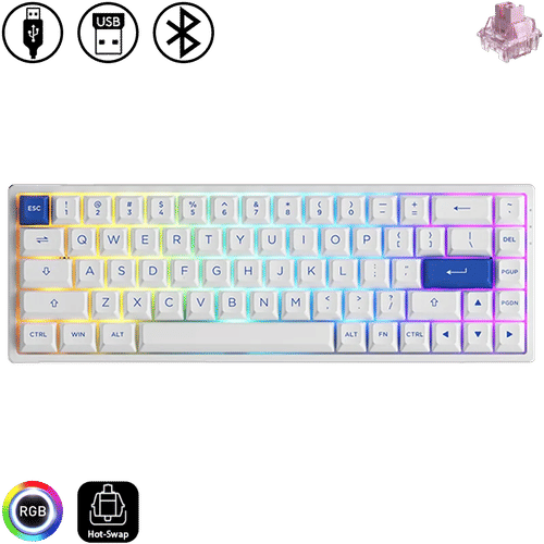 Akko 3068B Plus - Blue on White