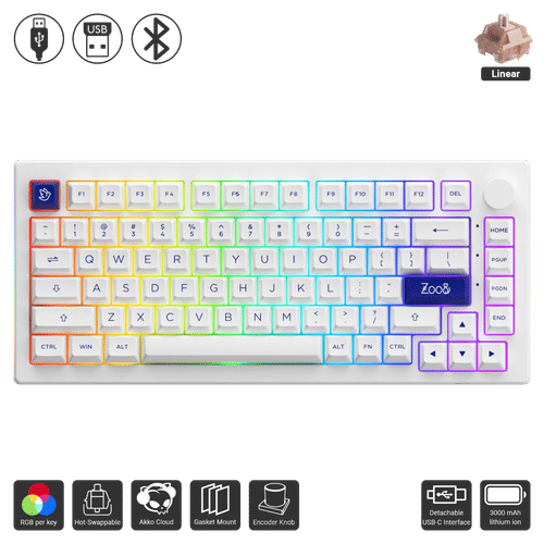 Akko 5075B Plus - Blue on White