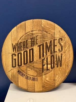 Custom Laser Etched Whiskey Barrel Lid