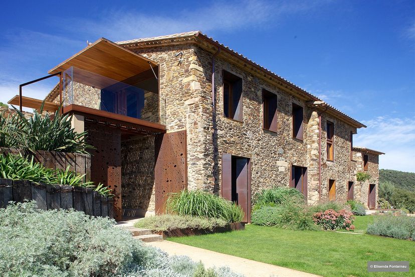 Corten Steel Raindrop Doors at Villa CP