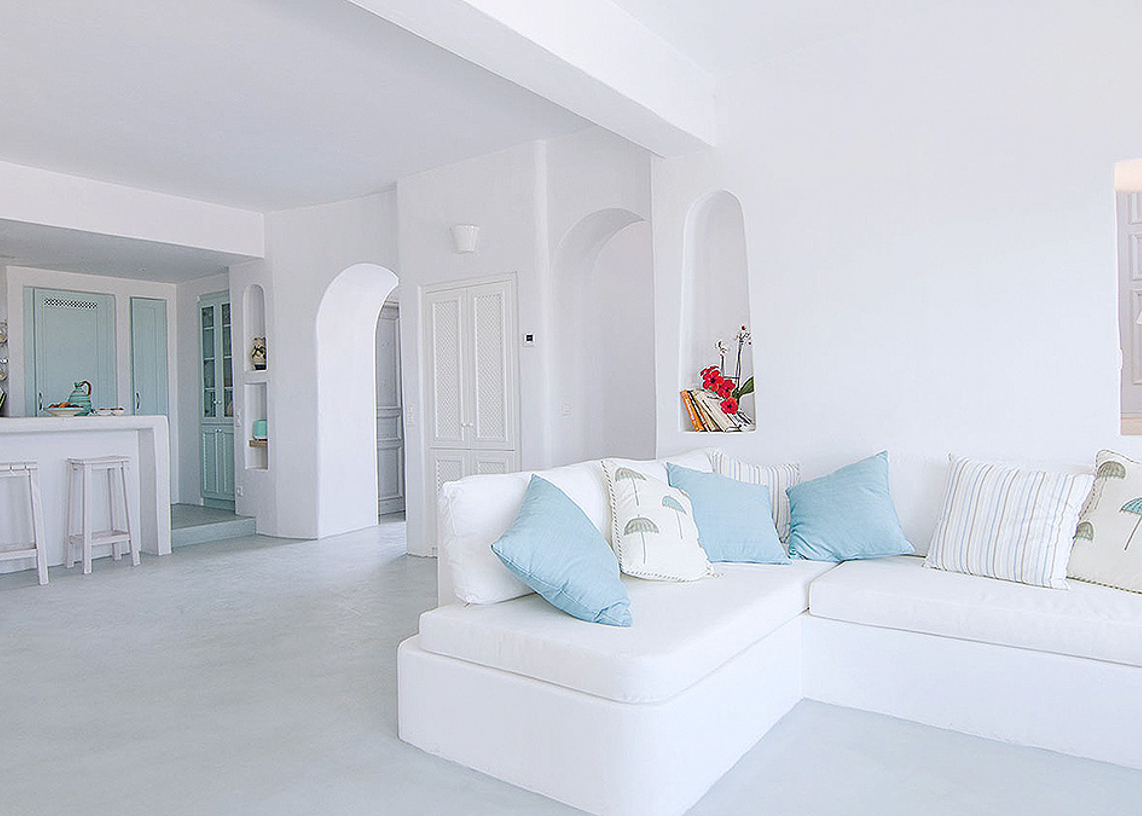 White and Blue Beach House