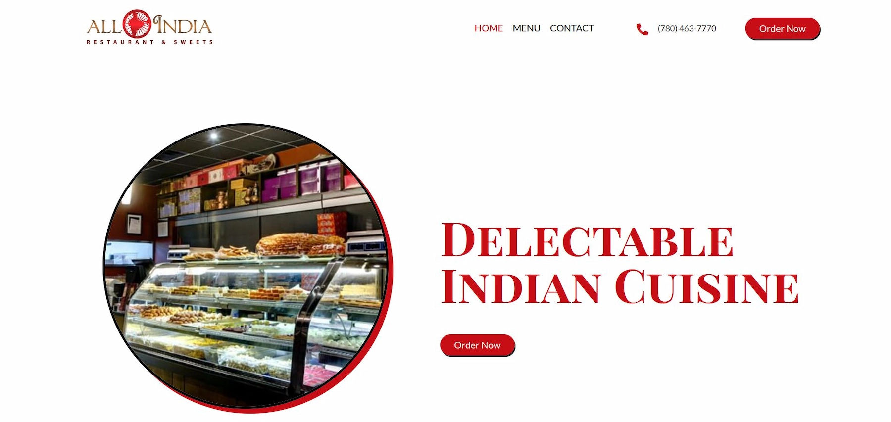All India Restaurant Old Website