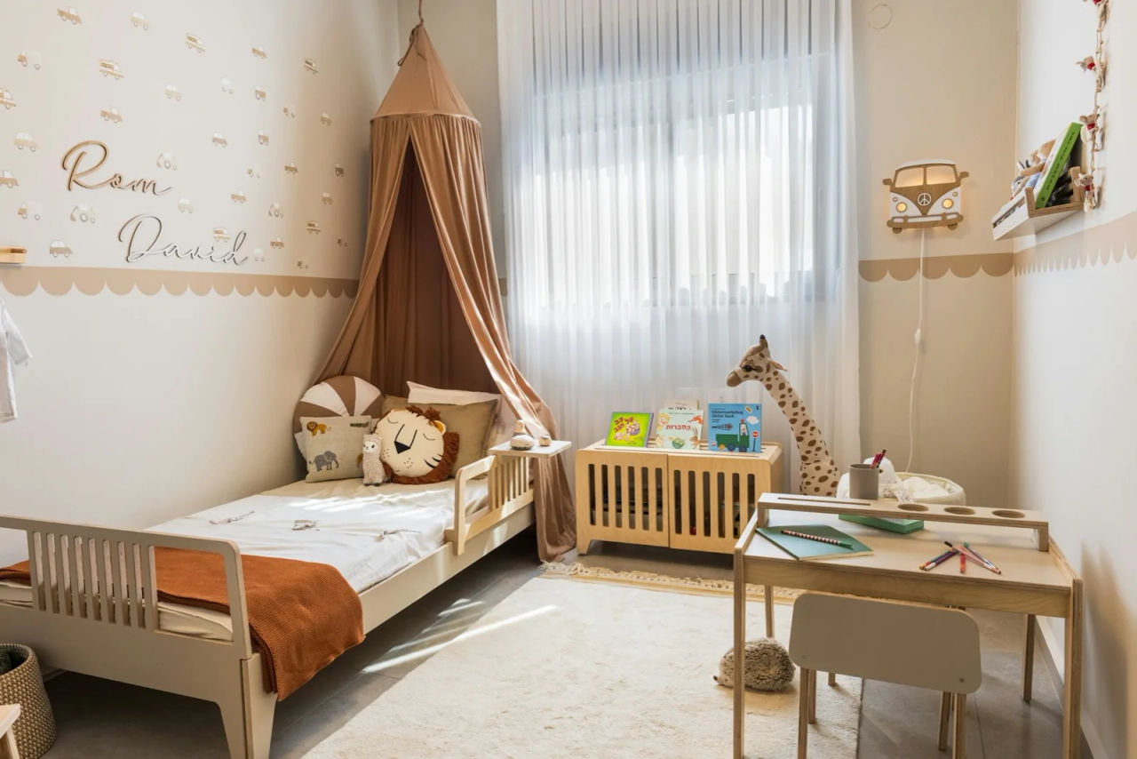 A child’s bedroom in soft morning light
